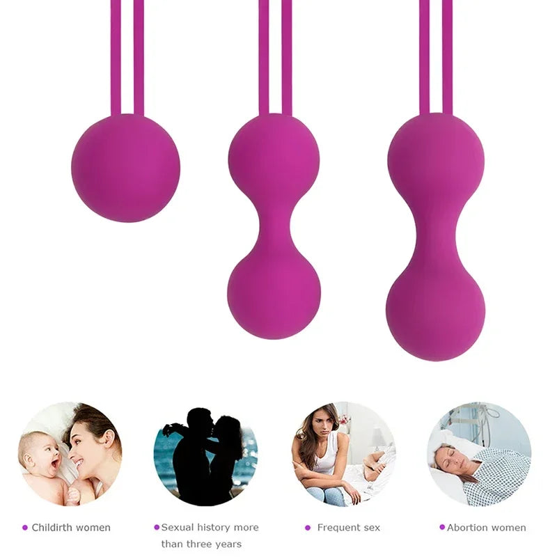 3 in 1 Vaginal Balls Erotic Silicone Geisha Balls Kegel Tightening Exercise Love Egg Adult Sex Toys for Woman Sex Shop