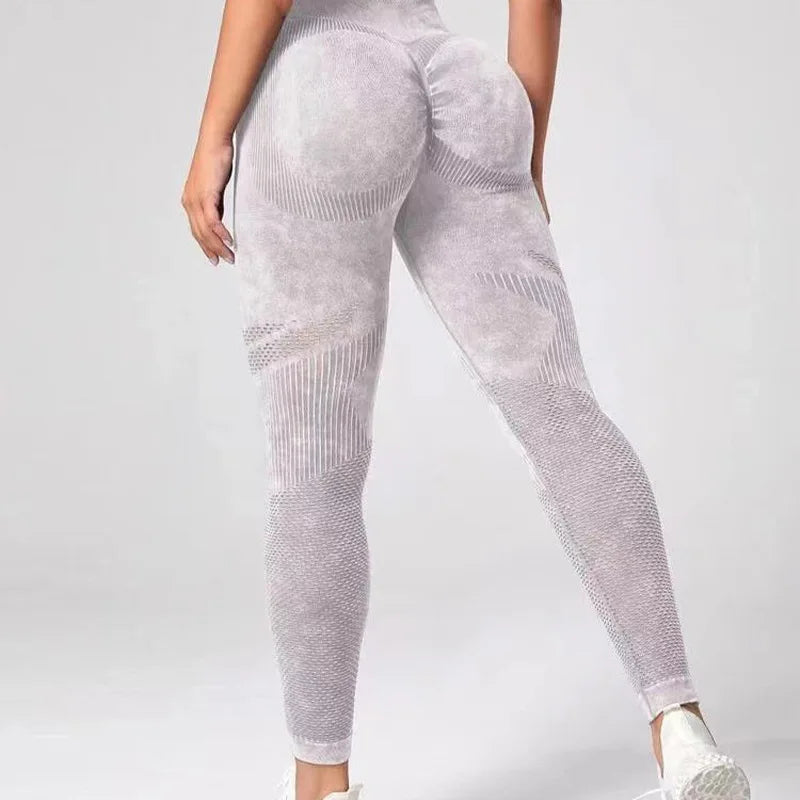 Women Seamless Leggings Washing Yoga pants Bubble Butt Push Up Fitness Legging High Waist Scrunch Tight Mujer Gym Legging