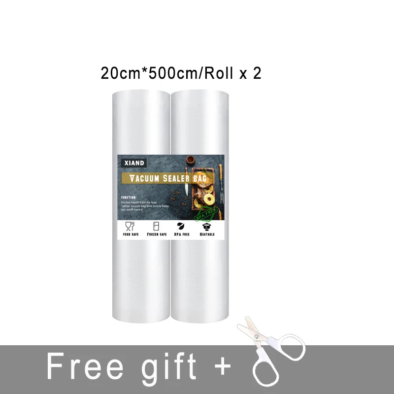 2 Rolls /Lot Kitchen Food Vacuum Bag Storage Bags for Vacuum Sealer Food Keep 12/15/17/20/22/25/28/30cm*500cm Kitchen Accessories