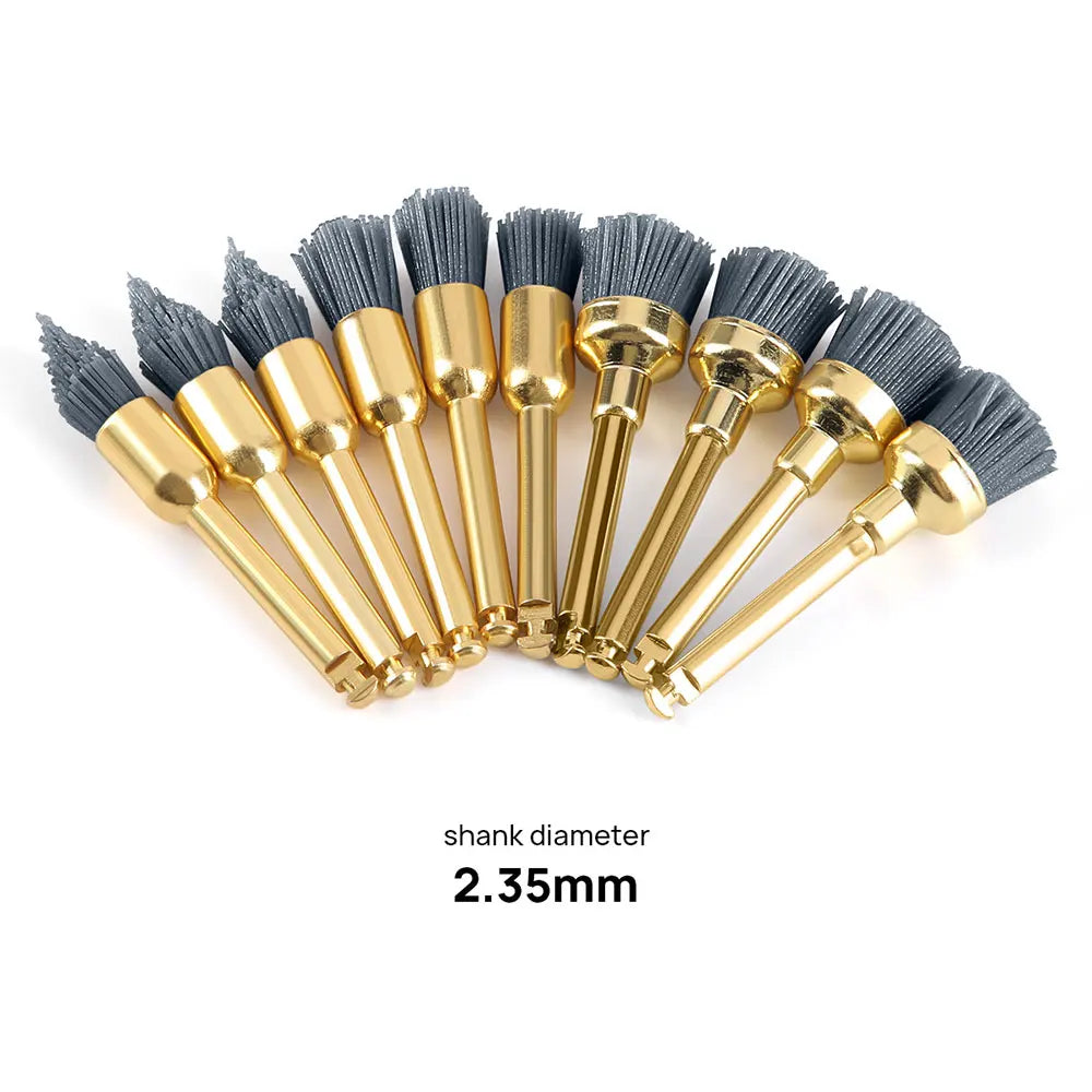 10pcs Dental Polishing Brush Aluminium Oxide/Silicon Carbide Polishing Prophy Brushes For Contra Angle Handpiece