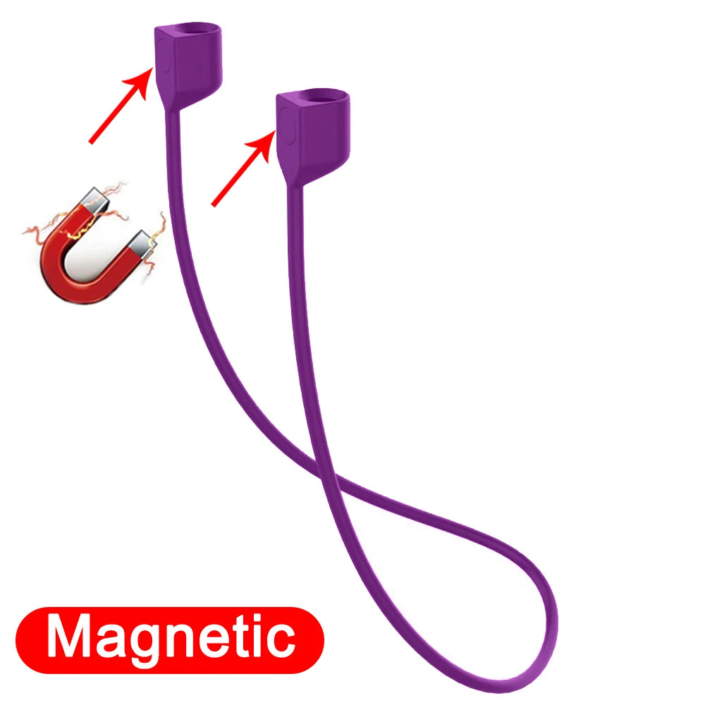 Soft Silicone Anti Lost Magnetic Rope Earphones for Apple Air Pods 2 1 3 Air Pods Pro Bluetooth Wireless Headphone Earbuds Strap