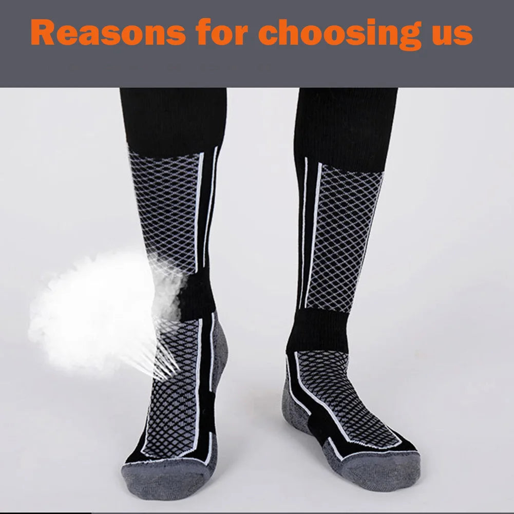 2pcs Winter Warm Thickened Ski Socks Hiking Stockings for Women Men Children Anti-cold Skiing Socks Sportswear