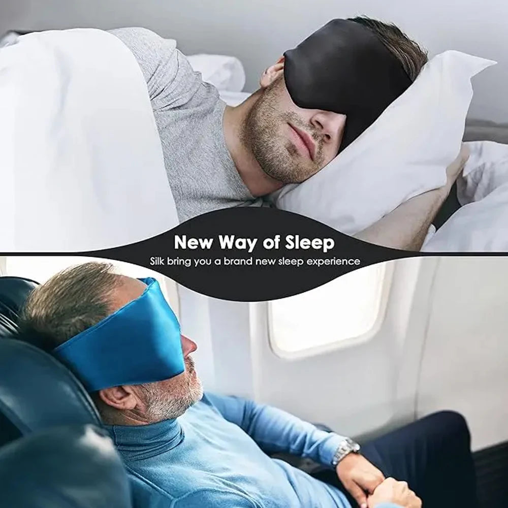 NEW Arrivals 8 Colors Soft 100% Silk Sleeping Mask Blocking Light Eye Cover Mask Outdoor Travel Hotels Airplane Sleep Mask Natural Mulberry Silk Smooth Eyepatch Mask