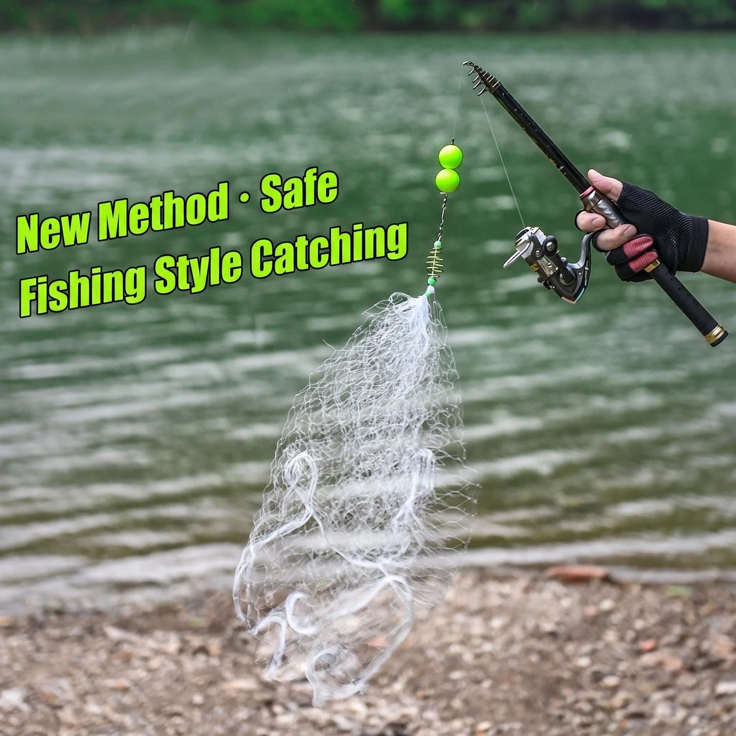2 PCS Set Tyrant Bundle Explosive Net Fishing Casting Net Explosive Hook White Bar Sticky Hand Throwing Net Fishing Artifact River Lake Sea Fishing Accessories Tools Set