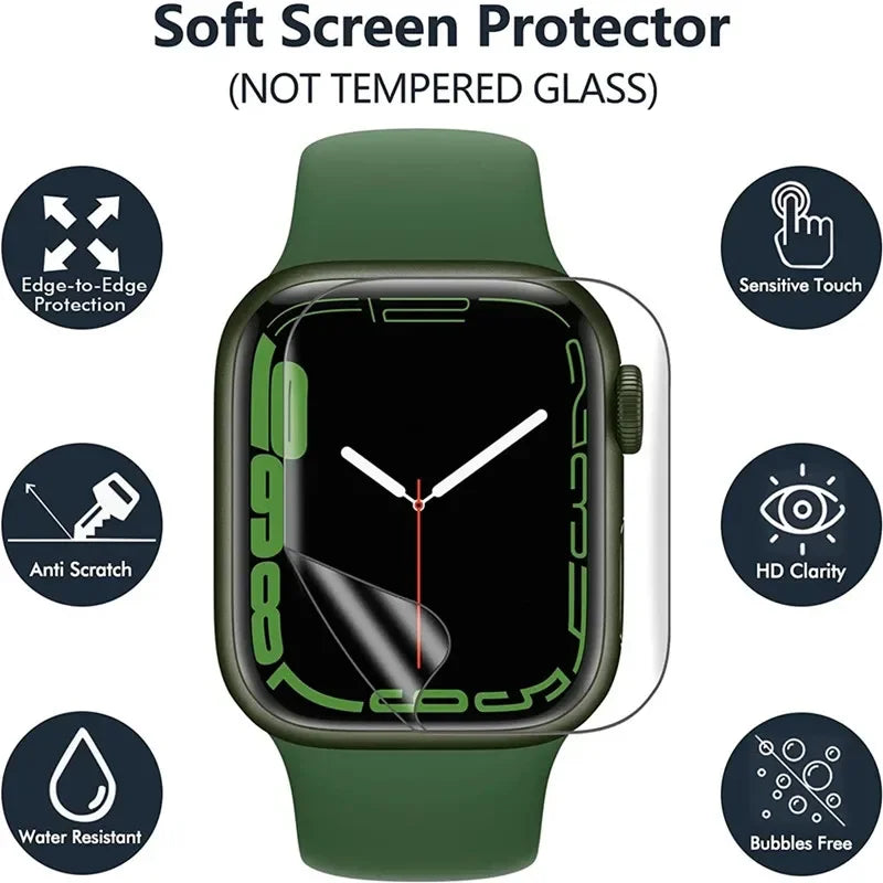 5PCS Set Hydrogel Film for Apple Watch 9 5 6 10 3 2 1 40MM 44MM 42MM 46MM Screen Protector for Apple Watch Ultra 49MM 7 8 41MM 45MM Watches Accessories Electronics Supplies
