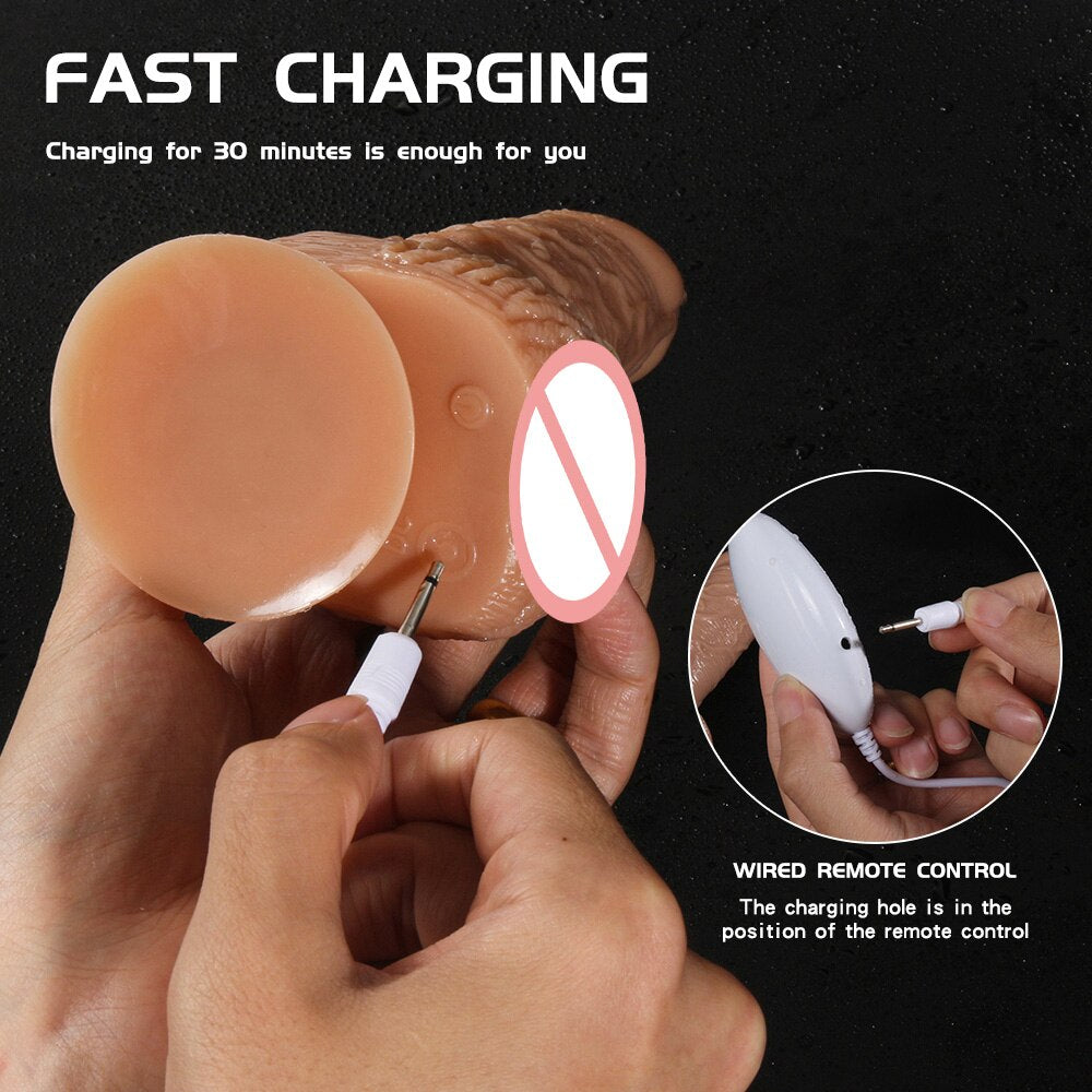 Remote Control Telescopic Rotation Realistic Dildo Vibrator Adult Sex Toys for Woman Big Penis Dick Vagina Female Masturbation