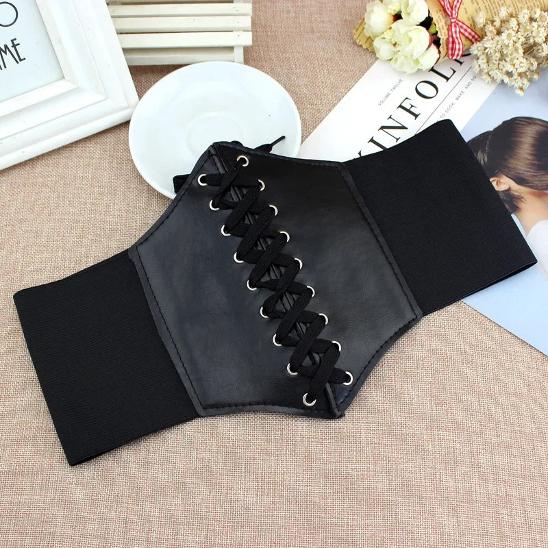 NEW Arrivals Women Girls Black Body Shapewear Women Gothic Punk Clothing Under Bust Waist Clincher Trainer PU Leather Elastic Sexy Bridal Corsets and Bustiers Female Slim Body Supplies Ladies High Quality Fashion Underwear Pr