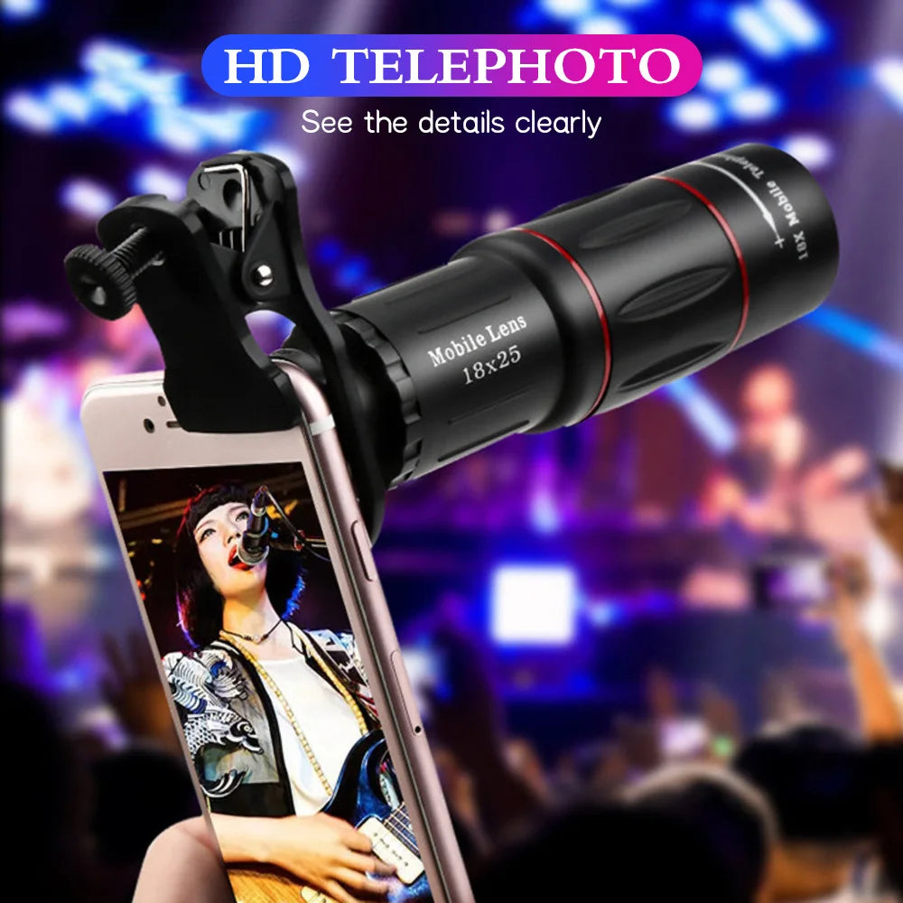 NEW 18X28 Times Set Single Barrel Telephoto Lens External Camera, Suitable For Mobile Phones, Telescopes, Concert Shooting