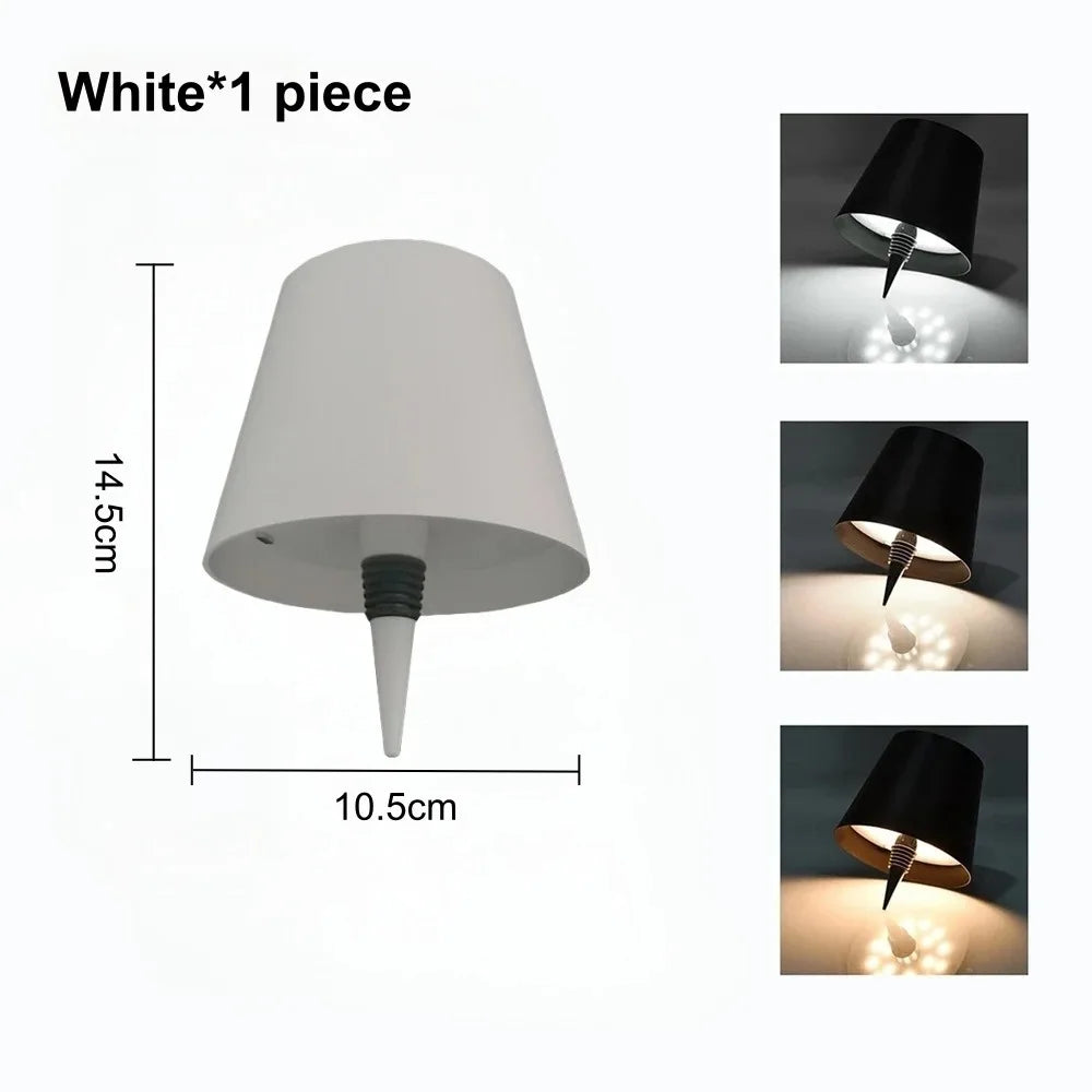 1 pcs Wireless Bottle Lamp, Metal Wine Bottle Light with 3 Color Light Dimming, Waterproof Bottle Touch Lamp Head for Room, Bar