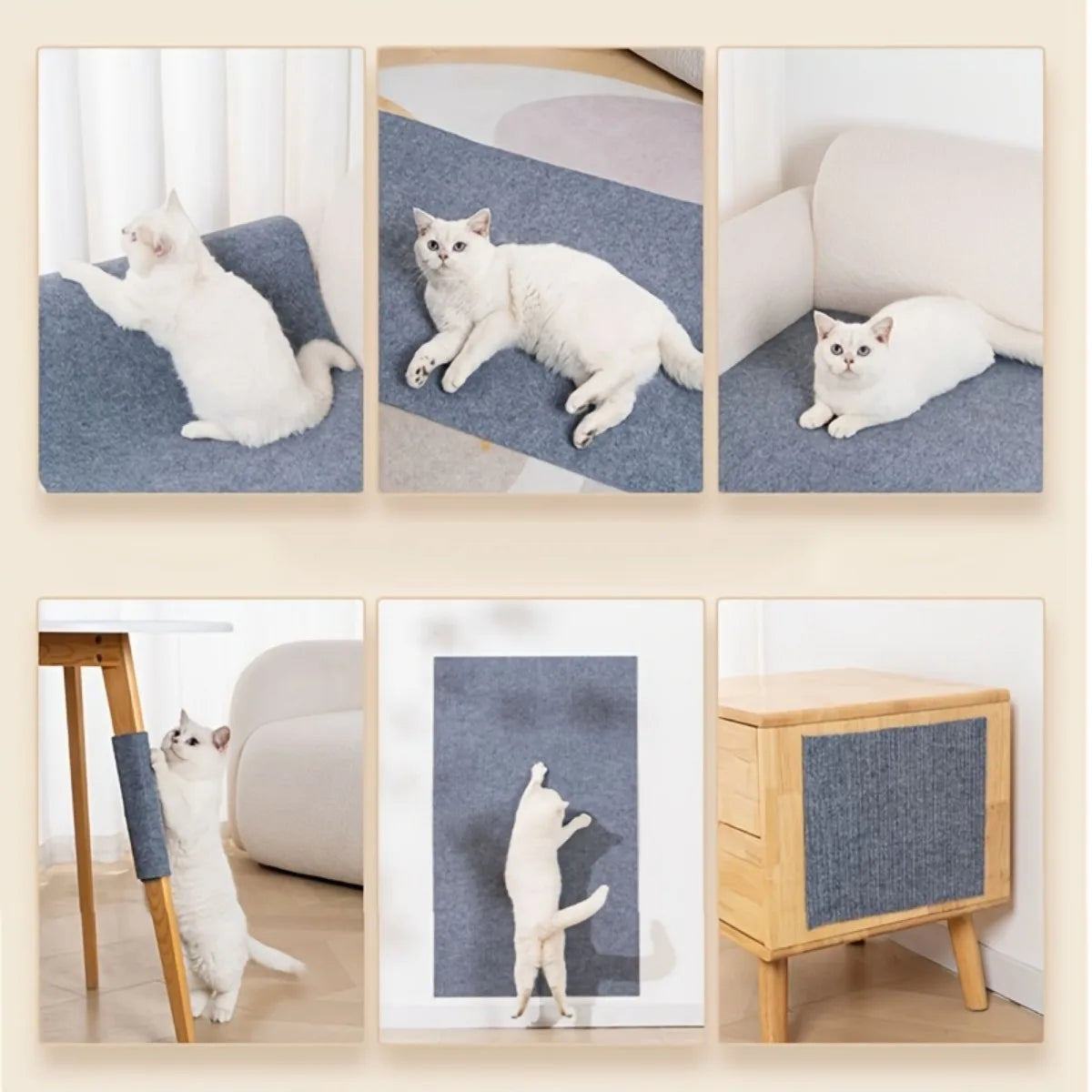 1 Piece of Self-Adhesive Cat Scratching Pad, Wear-Resistant Corner Pad, Multifunctional Self-Adhesive Carpet, Cat Climbing Frame, Cat Scratching Board, Stair Pad, Durable Furniture Protective Cover, Cuttable Sofa, Chair and C