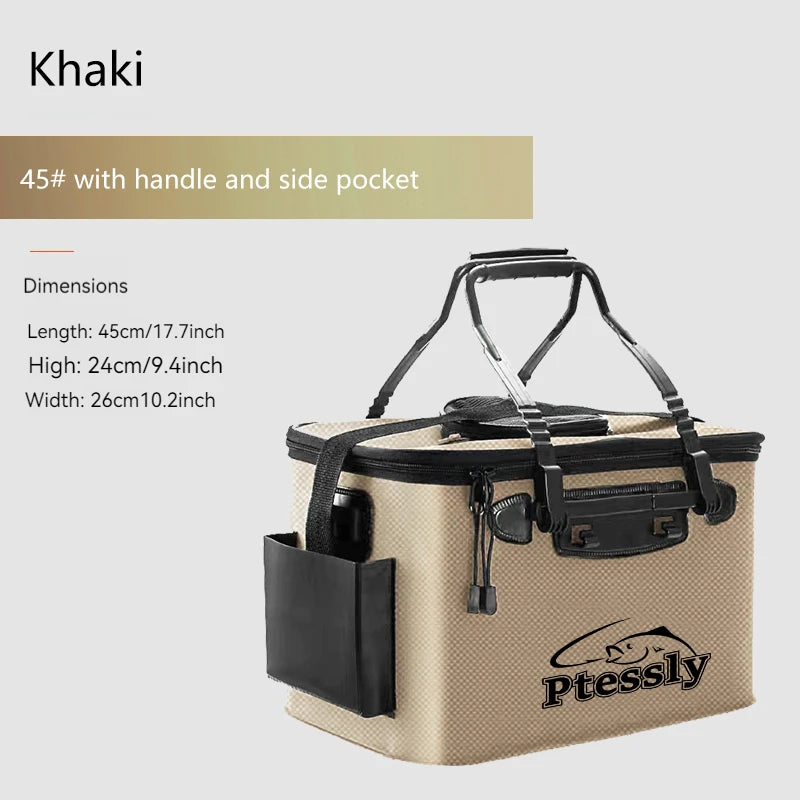 Small(30-11L) Large (40-28L) Durable EVA Portable Fishing Gear Bag - Quick-Collapse Live Fish Bucket & Tackle Storage - Perfect Camping Water Sea Container River Lakes Fishing Accessories