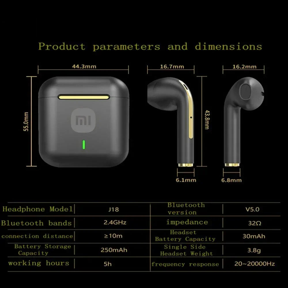 ORIGINAL XIAOMI J18 True Wireless Earphone Noise Cancelling Headphone HiFi Stereo Game With Microphone TWS In Ear Earbuds Waterproof Headset Sports Electronics Supplies