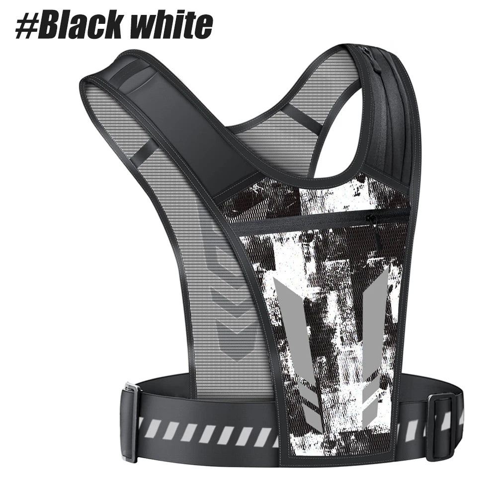 NEW Arrivals Reflective Running Vest, Backpack Mesh Breathable Hydration Pack Lightweight Elastic Women Men Large Capacity for Outdoor Bicycle Running Night Walking Sports Backpack