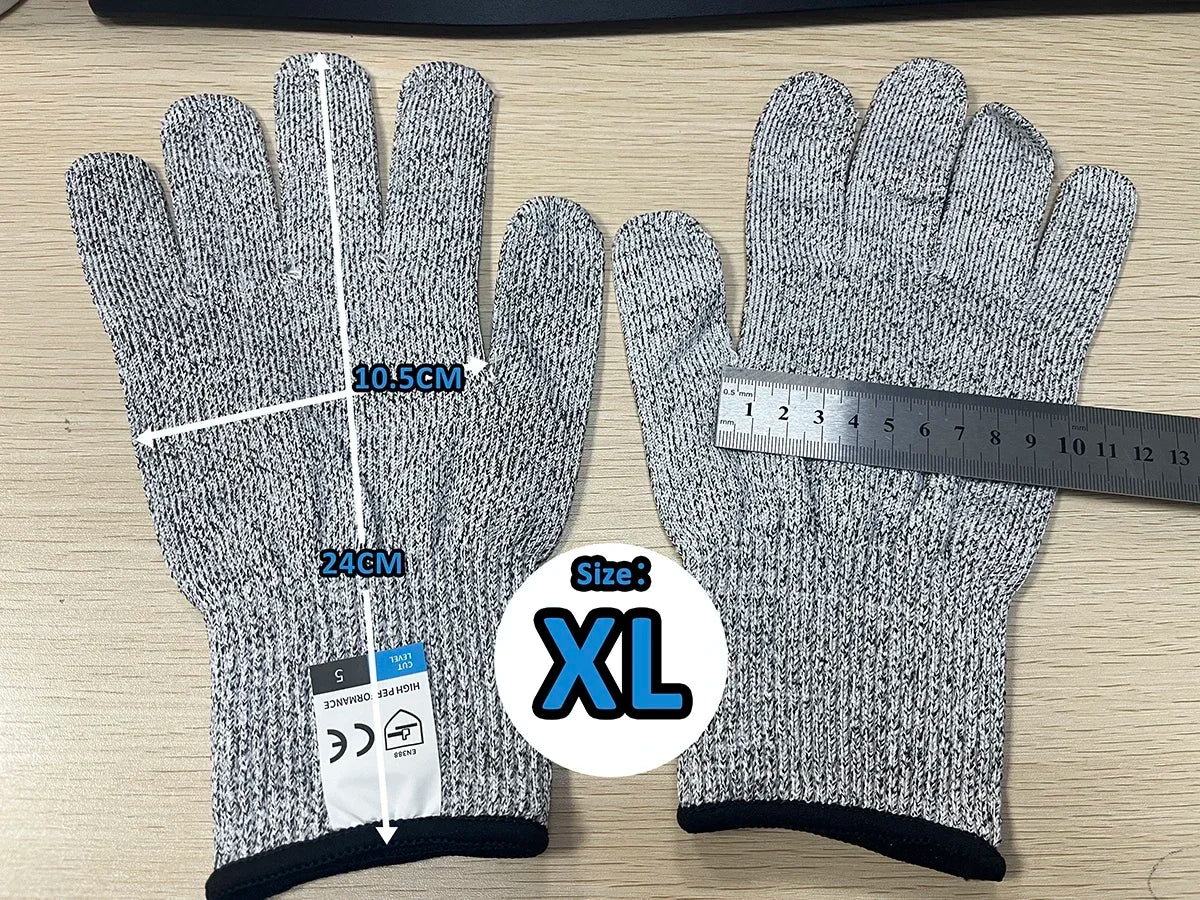 NEW Arrivals XXS-XL Size Level 5 Safety Anti Cut Gloves High-Strength Industry Kitchen Gardening Anti-Scratch Anti-Cut Glass Cutting Multi-Purpose Top Quality Class 5 Gloves