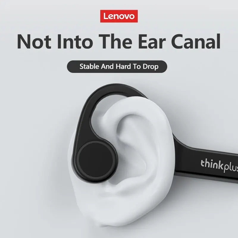 Original Lenovo X4 Bone Conduction Bluetooth Headphone Sports Swimming Diving Earphone Waterproof Wireless Headset with Microphone Ear Hook TWS Bass Hi-Fi Stereo Sound