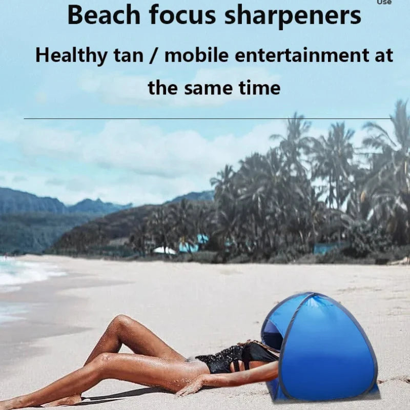 NEW Arrivals Big Size 80CM X 55CM Outdoor Automatic Quick-Opening Beach Greek Sunshade Lazy Tent Sun and Windproof Warmth Shade Sun Wind Protection Headrest Ultralight Tent