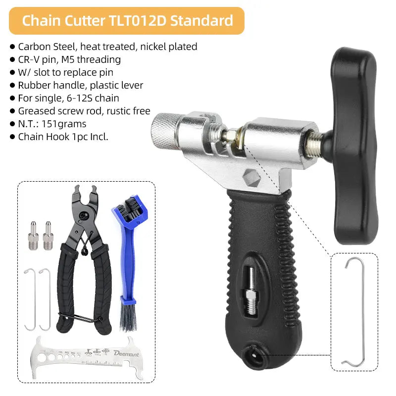 NEW 6 7 8 9 10 11 12 Speed Bicycle Chain Breaker W/ Spare Pin N Hook Universal MTB Chain Cutter Install Remove Tool Bikes Accessories Sports Supplies