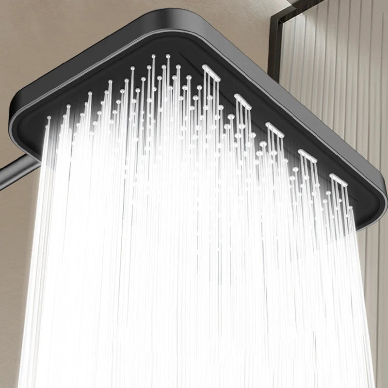 NEW 36CM Silver/Gray/Black Color Booster Top Spray Large Shower Head Square Thick Anti-Clogging Bathroom Household Shower Head Set Bathroom Accessories