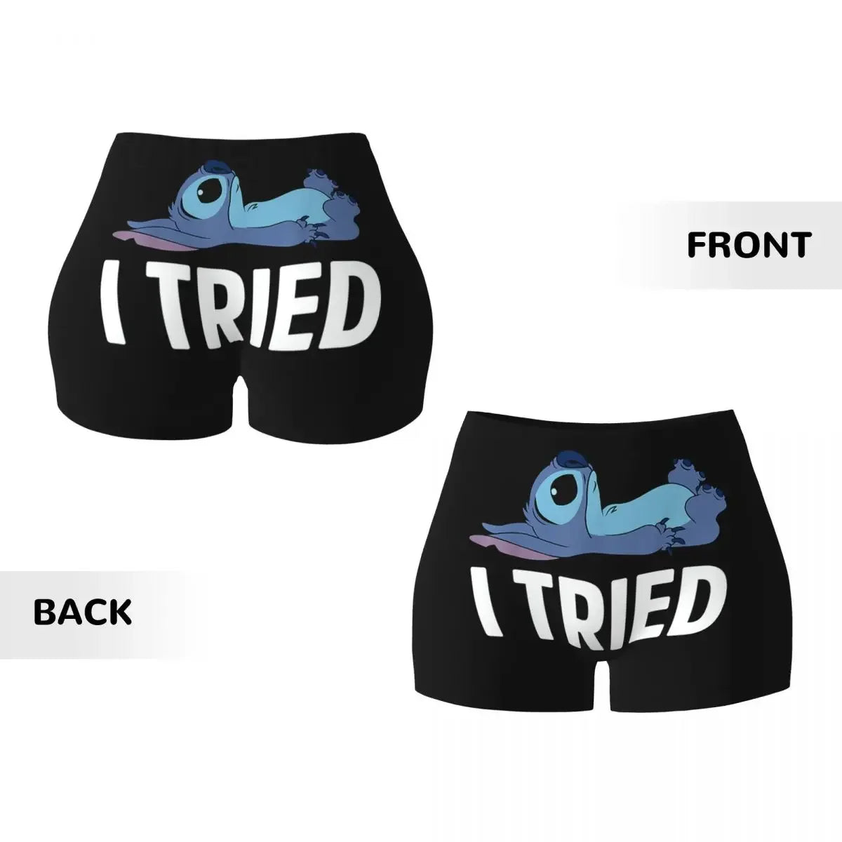 NEW Arrivals S-2XL Women's Stitch Anime Workout Yoga Shorts I Tried Gym Athletic Volleyball Biker Shorts Girls Sports Apparel Accessories