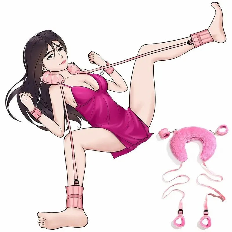 Sex Toys Cotton Bdsm Bondage Set Handcuffs Sexy Leg Pillow Thinning Belt Bending Orgasm Couple Toy