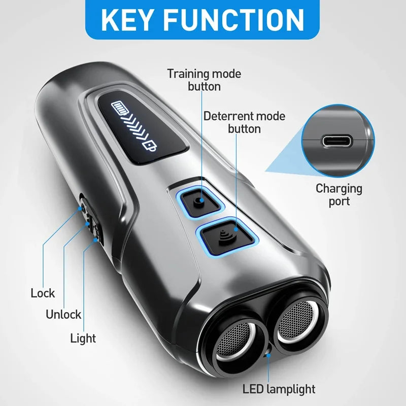 NEW Arrivals Dog Repeller Ultrasonic Pet Anti Barking Stop Control Bark Outdoor Training Device High Power Dog Repellent with LED Flashlight Dogs Pets Supplies