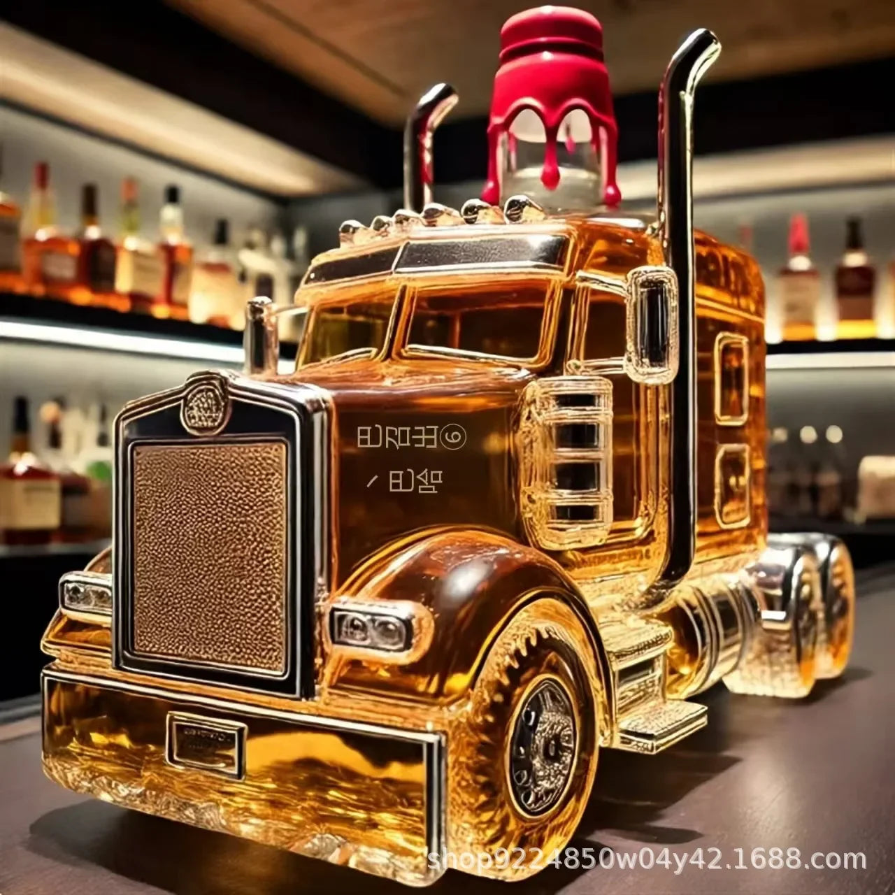 New Unique Semi Truck Whiskey Pure Crystal Bottle, Perfect for Whiskey Wine Bottle Home Office Bar Decor Gifts Hotels Restaurant Pubs Decoration