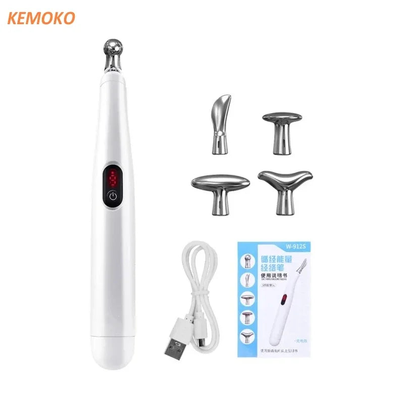 NEW Arrivals 5 IN 1 Set Electronic Acupuncture Massage Pen Smart Pulse Meridian Energy Pen Pain Relief Microcurrent Pulse Muscle Massage Stick Kit Health Care Supplies