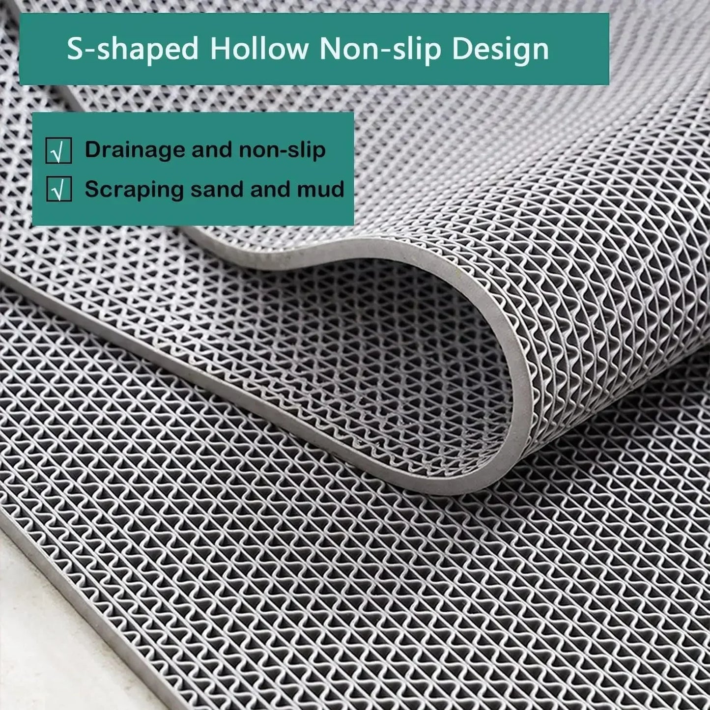 NEW 1-2-4-8PCS Set Green/Red Color 40x90CM Non-Slip Floor Mats PVC Kitchen Bathroom Shower Indoor Outdoor Water Pool Waterproof Dirt-Resistant Foot Mats Carpet Non-Slip Mats