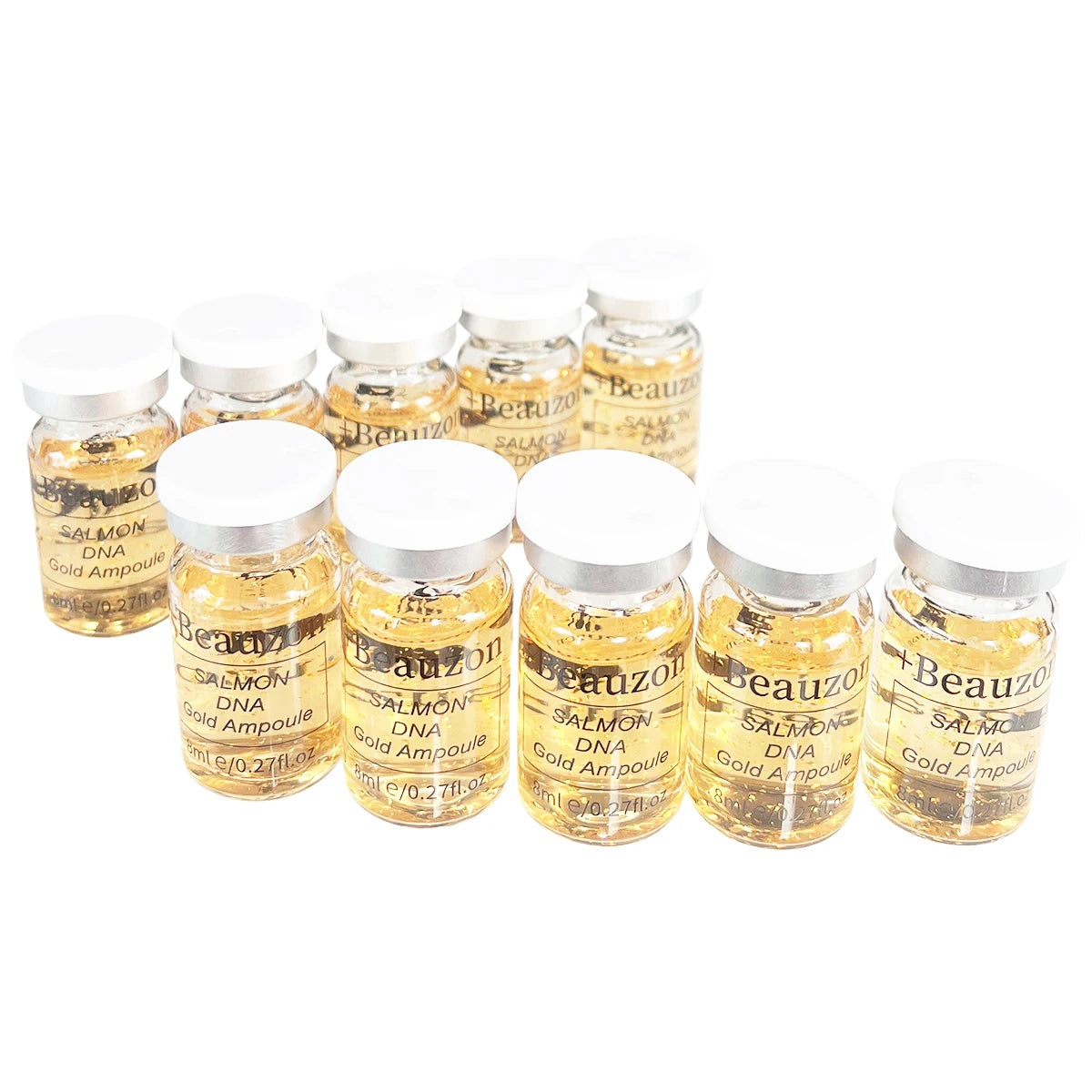 10-12 Bottles Set 8ml Original Korean Salmon DNA Gold Ampoules Natural Kit Serum Skin Face Care Moisturizing For Microneedle 0.25mm Skin Care Accessories