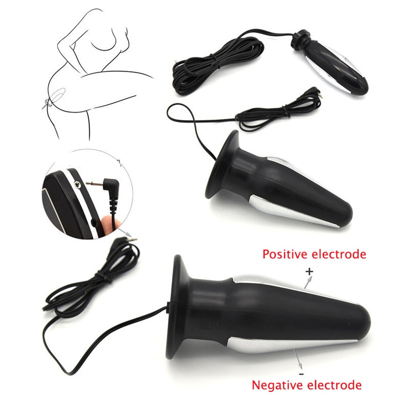Hot!Electric Shock Anal Butt Plug Anus Vagina Expand Dildo Vibrator for Women Men E-stim Prostate Massage Bdsm Toy on Couple Sex