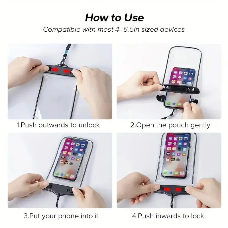 NEW Arrivals Blue/Pink/Black Color Waterproof Phone Case Swimming Water Proof Bag Universal Underwater Phone Protector Pouch PVC Cover for iPhone 14 Samsung Huawei