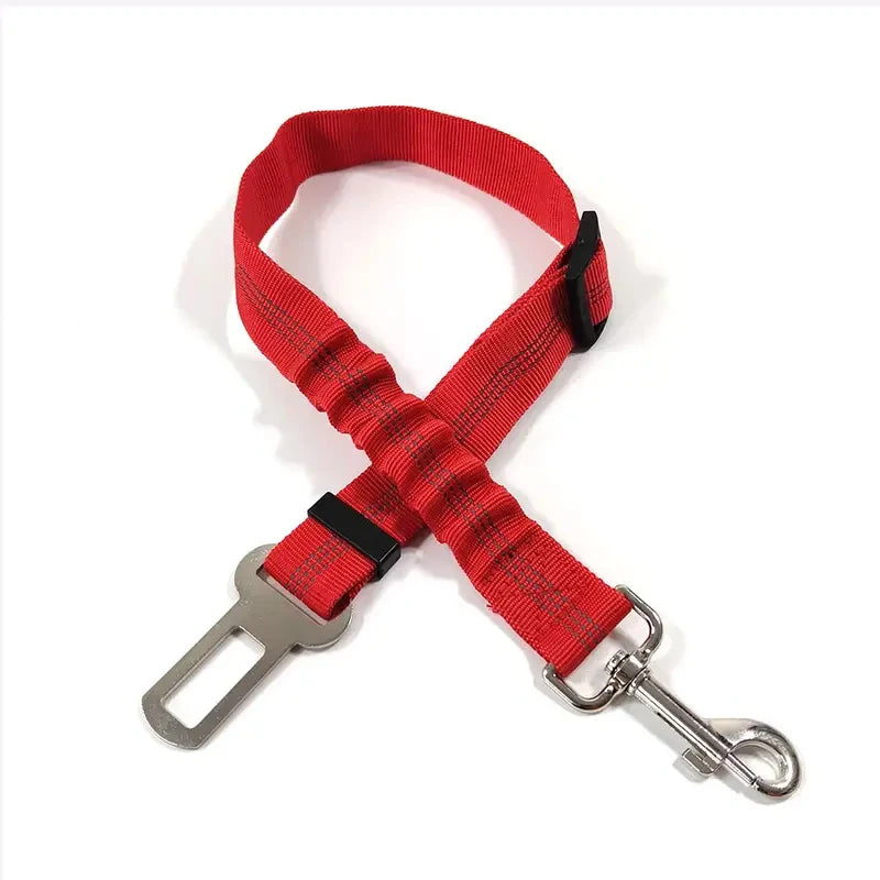 NEW Arrivals Reflective Dog Seat Belt - Adjustable and Durable Harness with Bungee Fabric Belt for Safe and Secure Car Travel Dogs Safety Accessories Pets Supplies