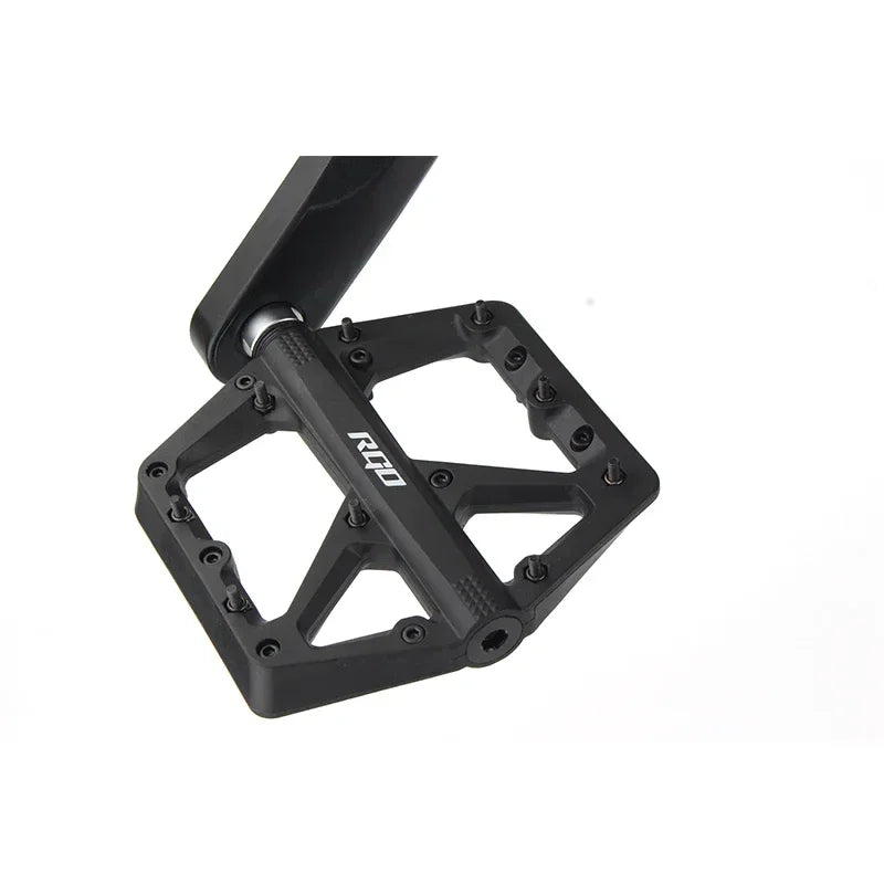 NEW RGO Bicycle Pedals MTB Nylon Platform Footrest Flat Mountain Bike Paddle Grip Pedal Bearings Footboards Cycling Foot Hold Bicycle Parts Accessories Sports Supplies
