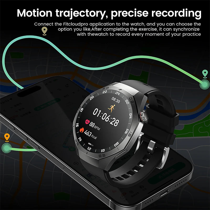 NEW 5 MAX RAM/ROM 128MB For Android and IOS Smart Watch Men AMOLED Screen GPS Motion Trajectory Heart Rate Bluetooth Calls Smart Watch Waterproof Women Men Smart Wrist Watch Health Care Sports Supplies