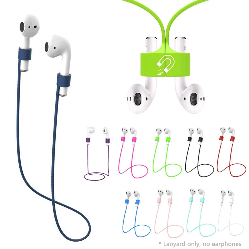 Soft Silicone Anti Lost Magnetic Rope Earphones for Apple Air Pods 2 1 3 Air Pods Pro Bluetooth Wireless Headphone Earbuds Strap