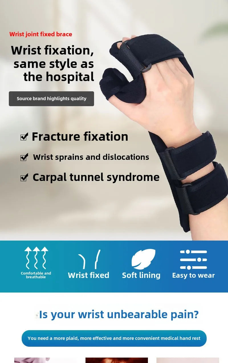 Stroke Hand Brace Support Adjustable Finger Night Hand Splint Support Orthopedic Wrist Rest Arthritis Tendonitis Rehabilitation Belt Medical Accessories