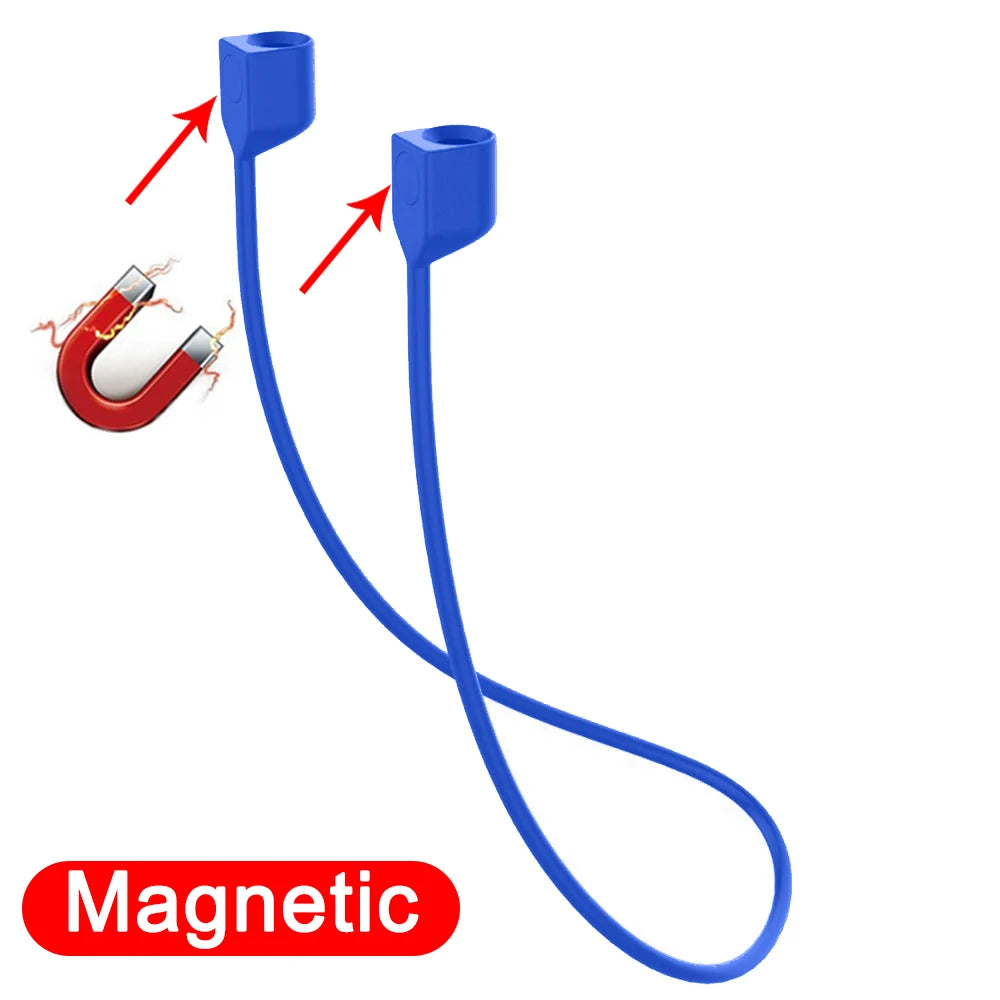 Soft Silicone Anti Lost Magnetic Rope Earphones for Apple Air Pods 2 1 3 Air Pods Pro Bluetooth Wireless Headphone Earbuds Strap