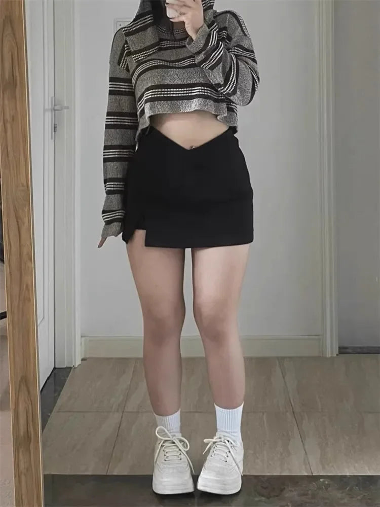 NEW Arrivals S-4XL Plus Size Sexy Hot Mini Skirt New Style Women's Summer Pear Shaped Slimming Black Skirt A- Line Flattering Body Shape Revealers Girls Sexy Streetwear Clothes