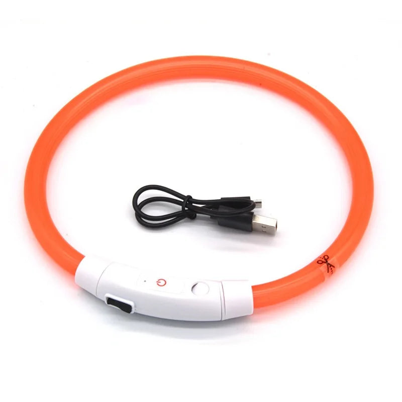 NEW Arrivals Led Dog Collar Luminous USB Cat Dog Collar Adjustable Fit for Small Medium Large Dogs Led Light Glowing Loss Prevention LED Collar For Dogs Pet Dog Accessories