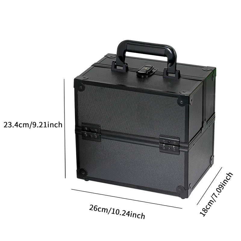 NEW Arrivals Professional Aluminum Alloy Make-Up Train Case Jewelry Box Organizer, Large Capacity, Outdoor Travel Cosmetic Case With Handle Women Cosmetic Accessories