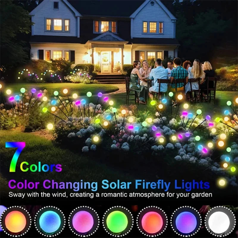 10 LED Solar Garden Lights Powered Firefly Lights Outdoor Garden Decoration Landscape Lights Firework Firefly Lawn Lamps