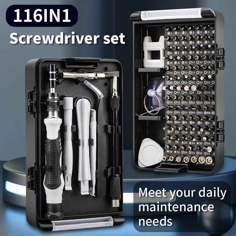 NEW Arrivals 117 in 1 Set 4 Colors Precision Screwdriver Set Professional Repair Hand Tool Kit with 98 Magnetic Drill Bits for Laptops iPhone Tablets Drone Mobile Phones PC Xbox PS4 Switch