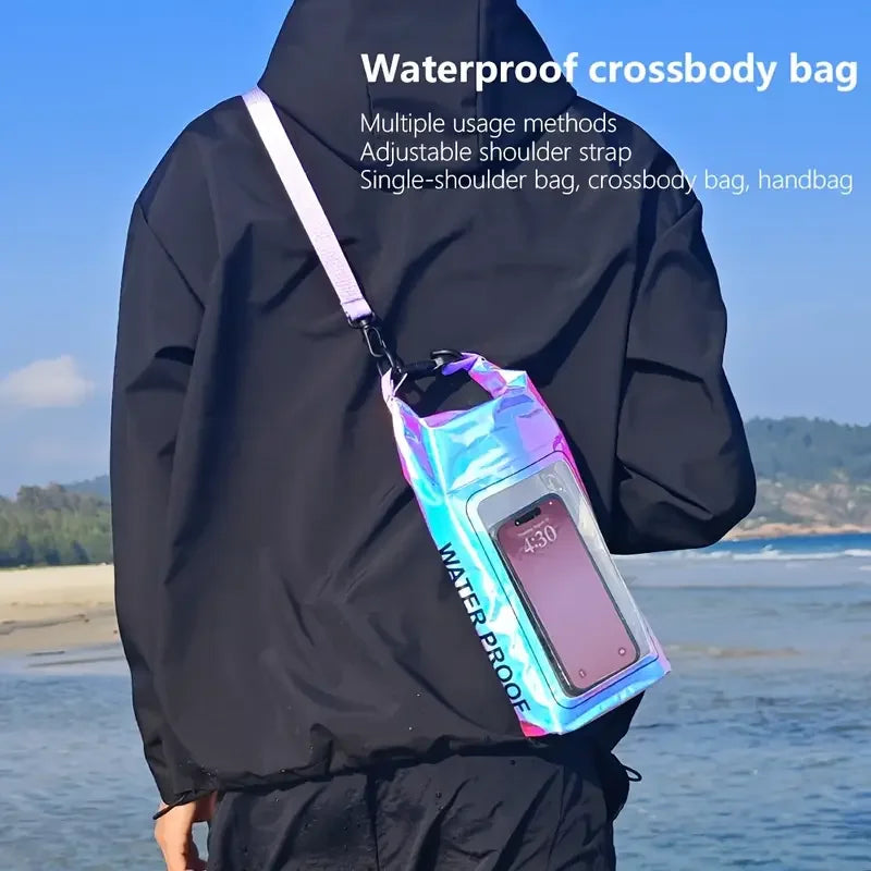 NEW Arrivals 2L 5L Dry Bag Swimming Pack Touch Screen Outdoor Waterproof Kayak Storage Bag Outdoor Beach Camping Kayak Trekking Drifting Rafting Surfing Boating Backpack Sports Accessories