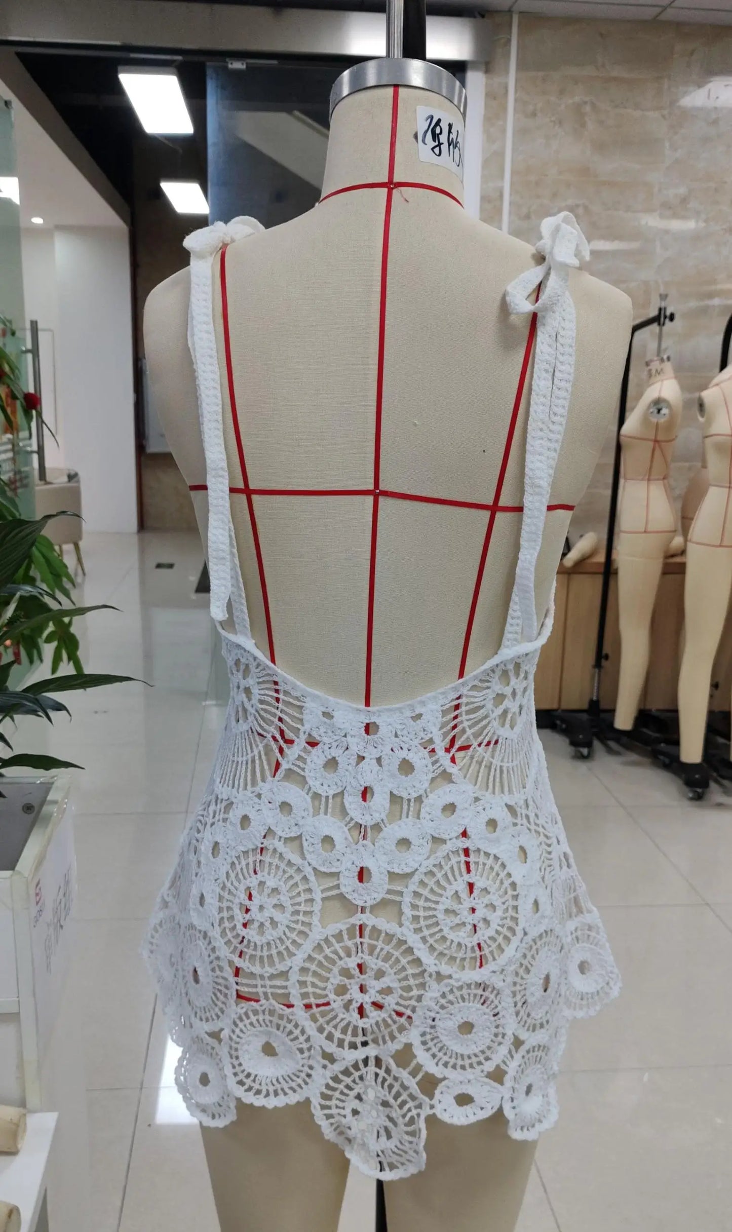 NEW Handmade Hollow Out Crochet Knit Cami Sexy Dress Women Summer Swimsuit Cover Ups Backless Sleeveless Irregular Hem Mini Beach Dress