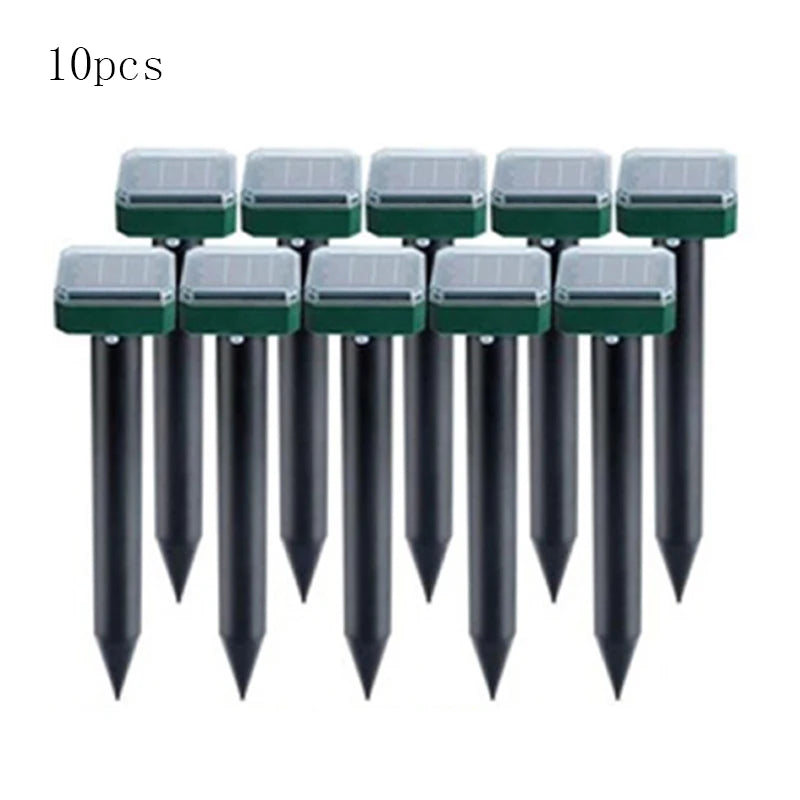10 Pack Outdoor Solar Ultrasonic Vibration Pest Repeller Snake Repeller for Lawn Garden Courtyard Farm