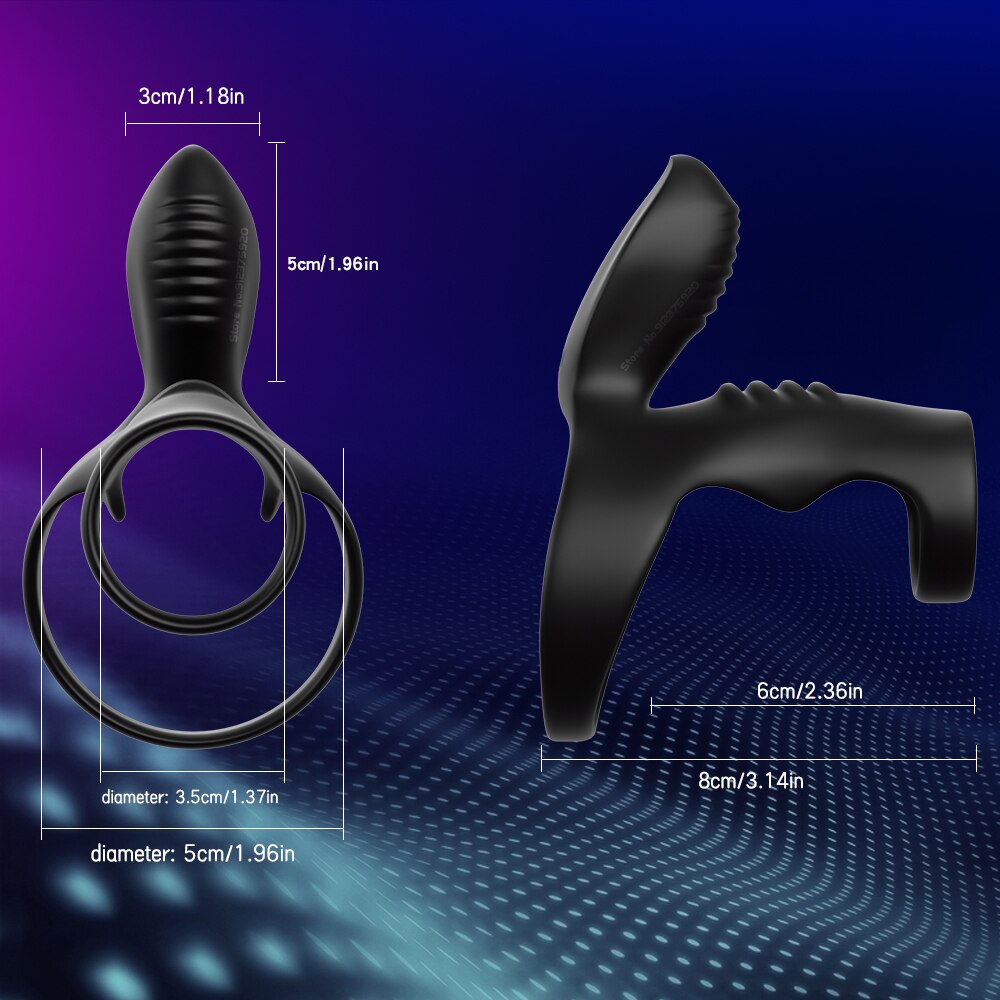 Vibrator Penis Ring Adult Men Delay Ejaculation Cock Chastity Cage Penisring Enlargement For Male Dick Sleeve Couple Sex Toy