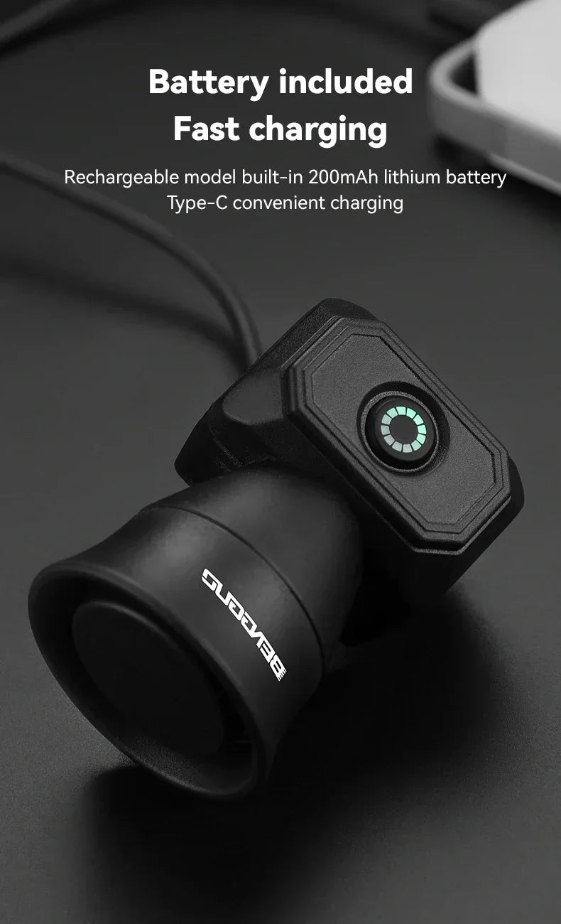 NEW Arrivals Bicycle Horn Mountain Bike Mini USB Charging Waterproof Electronic Bike Bell Riding Equipment Children's Scooter Accessories