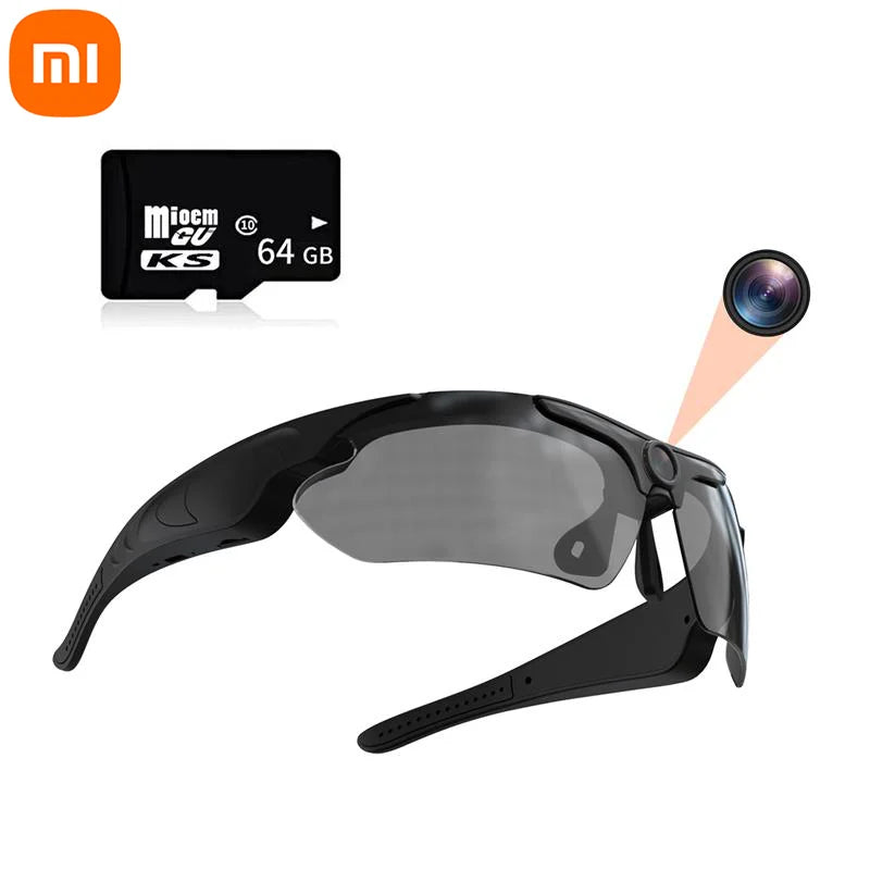 NEW Black Xiaomi Mini 1080P FPV Eyeglasses Video Shooting HD Camera with MIC Wi-Fi Intelligent Headset Glasses Outdoor Sports Video & Sound Recording 20 Languages Cycling Bikes Security Accessories