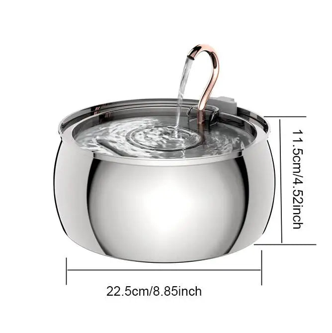 NEW Arrivals 4L Cat Drinking Fountain Stainless Steel Pet Water Feeder with Window Silent Automatic Cat Dog Water Feeder Not Plug