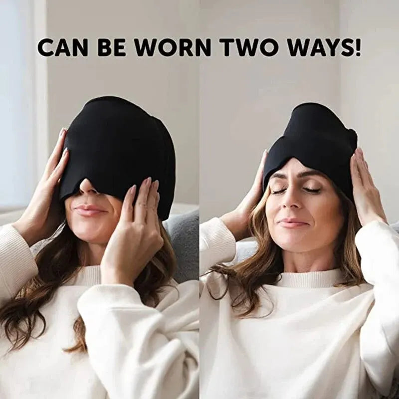 NEW Arrivals Relief Headgear Migraine Head Pain Relief Cap Gel Ice Cap Single Layer Headgear Ice Pack Headgear Relief Stretchable Compress Hood Massage Accessories Health Care Supplies